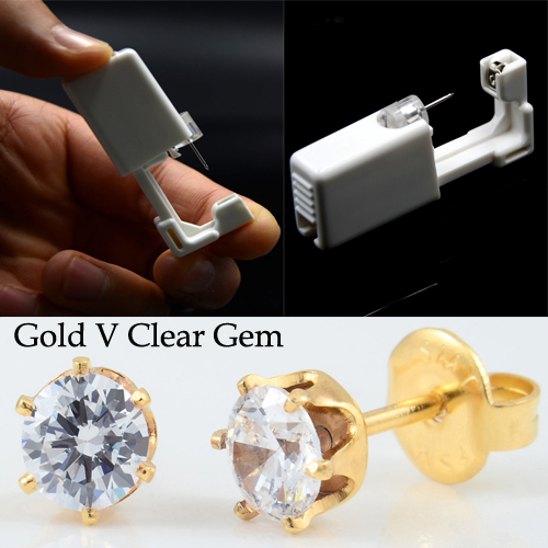 Disposable Device Machine Tools Piercing NO PAIN Safety Sterlised Easy Ear Piercer Sterile Bezel Dasiy Flower Ear Stud