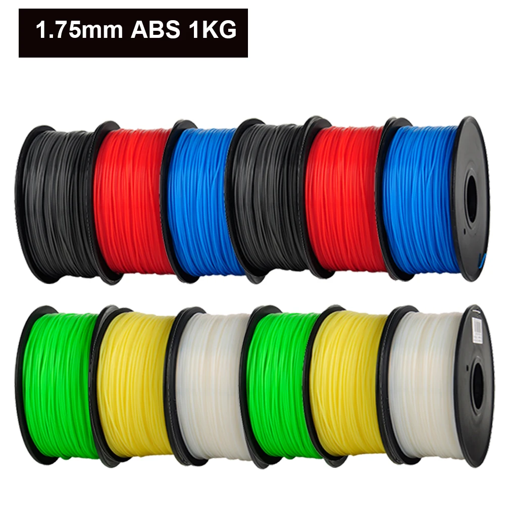ABS 1.75mm 1Kg/spool Plastic Rod Rubber Ribbon Consumables Material Refills for MakerBot/RepRap/UP/Mendel 3D Printer Filaments yellow color pla 1 75mm 1kg spool 3d printer filaments for makerbot reprap up golden
