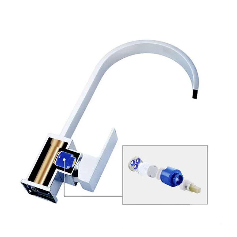 Yieryi Elbow Rotating Dish Hot and Cold Water Faucet Double Vertical Heightening Kitchen Faucet Kitchen Ware Ceramic Valve Core Yieryi Elbow Rotating Dish Hot and Cold Water Faucet Double Vertical Heightening Kitchen Faucet Kitchen Ware Ceramic Valve Core