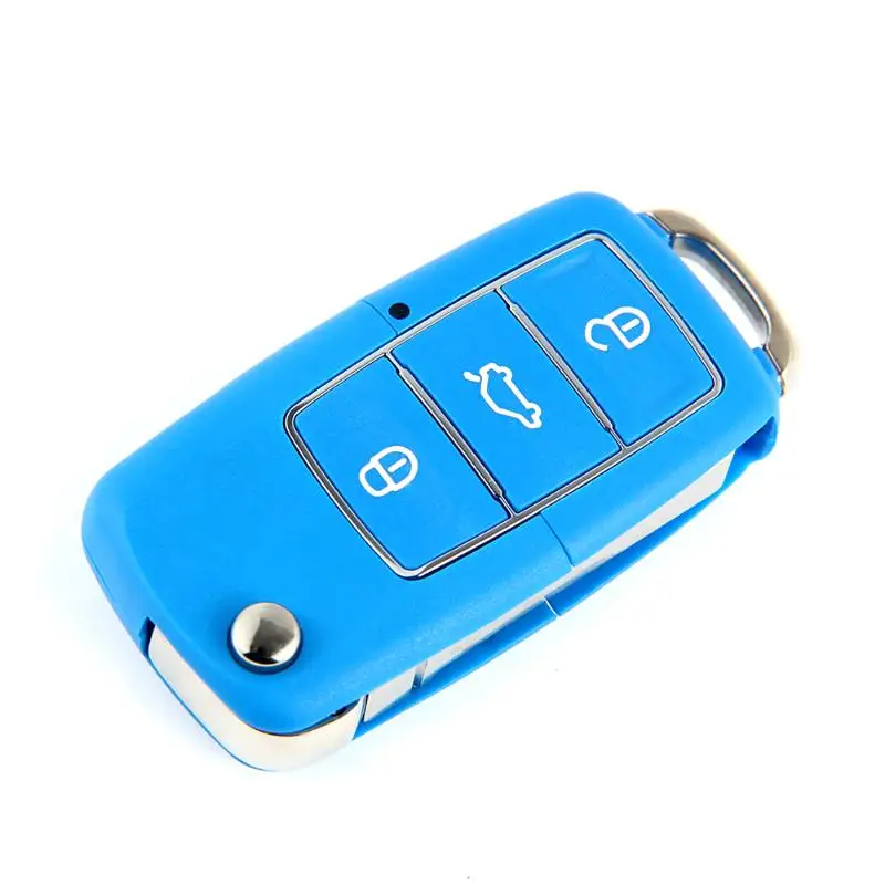 3 Buttons Remote Key Fob Case For Volkswagen Bora Beetle Golf Polo Passat Skoda Blue