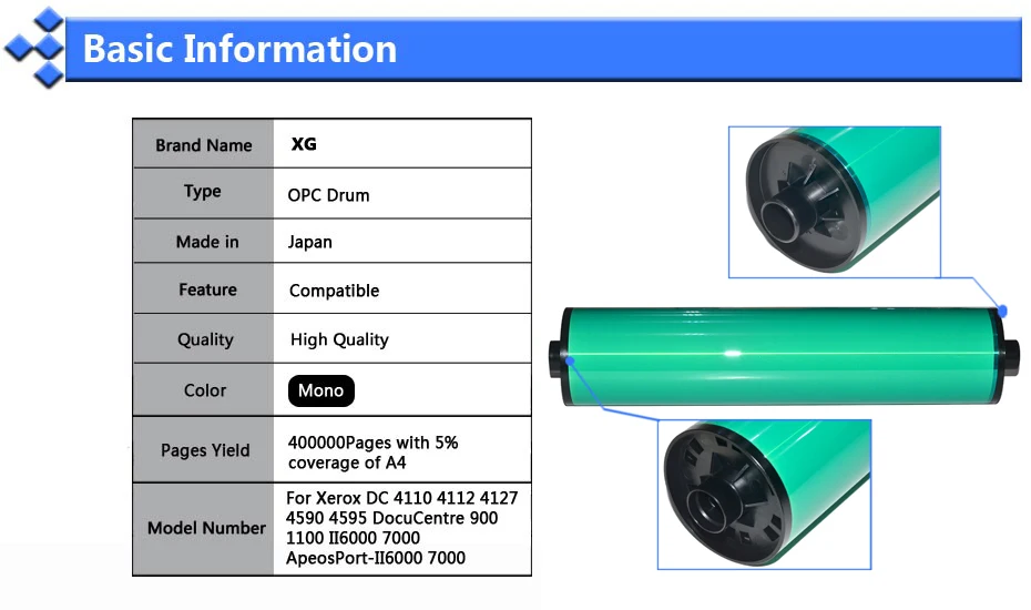 400K 4110 OPC Drum For Xerox 4110 4112 4127 4590 4595 DocuCentre 900 1100 II6000 7000 Cylinder