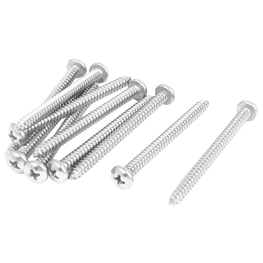 10pcs 4.8mmx60mm Phillips Round Head Sheet Metal Self Tapping Screwsin