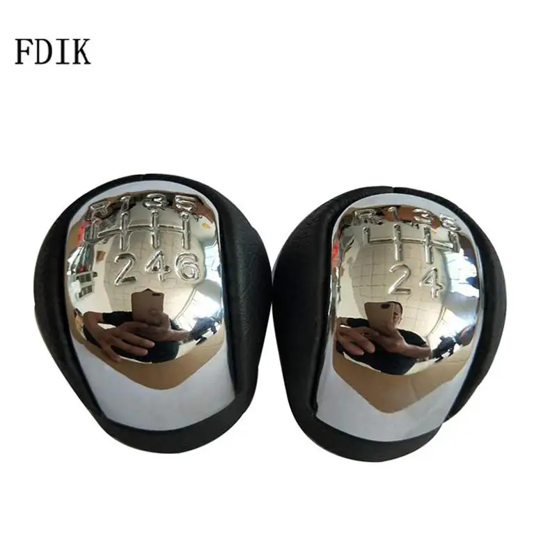 

FDIK 5/6 Speed Car Gear Shift Knob Black Hand Lever Cover For OPEL/VECTRA C SIGNUM R123456 2002 2003 2004 2005 PU Leather