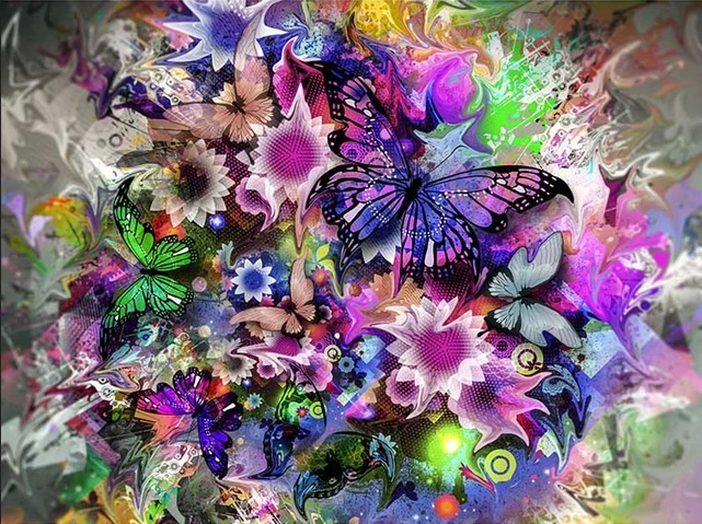 

5D Diamond Painting landscapes flower butterfly Round drill Cross stitch Diamond Wall Painting Holiday gift