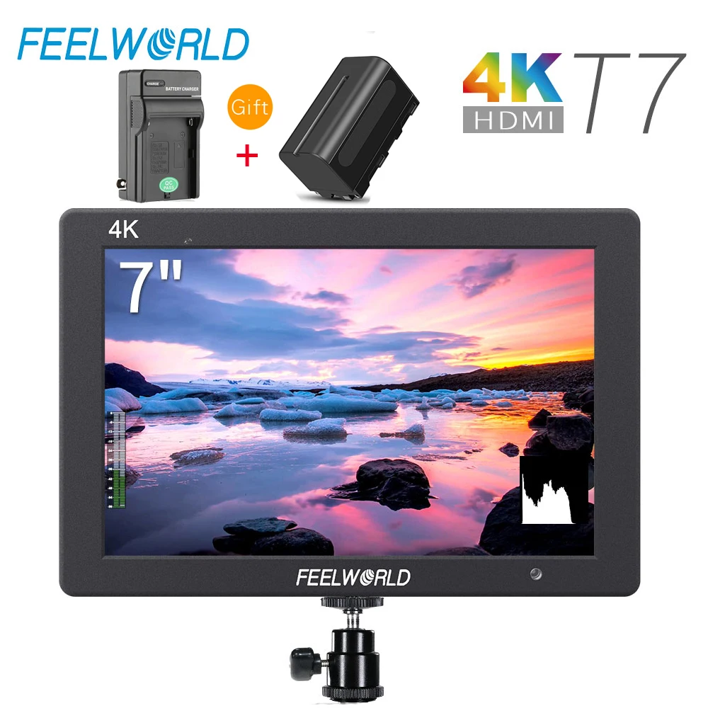 

Feelworld T7 7 Inch IPS 1920x1200 HDMI On Camera Field Monitor Support 4K Input Output Video Monitor + NP750 Battery + Charger