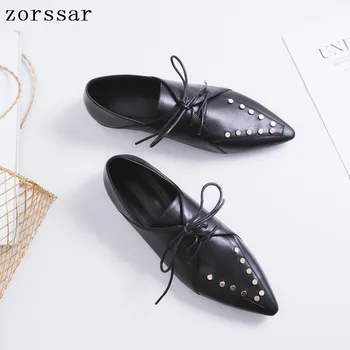 

2019 New Genuine Leather Summer Loafers Women Casual Shoes Moccasins Soft Pointed Toe Ladies Footwear Women Flats Shoes Female