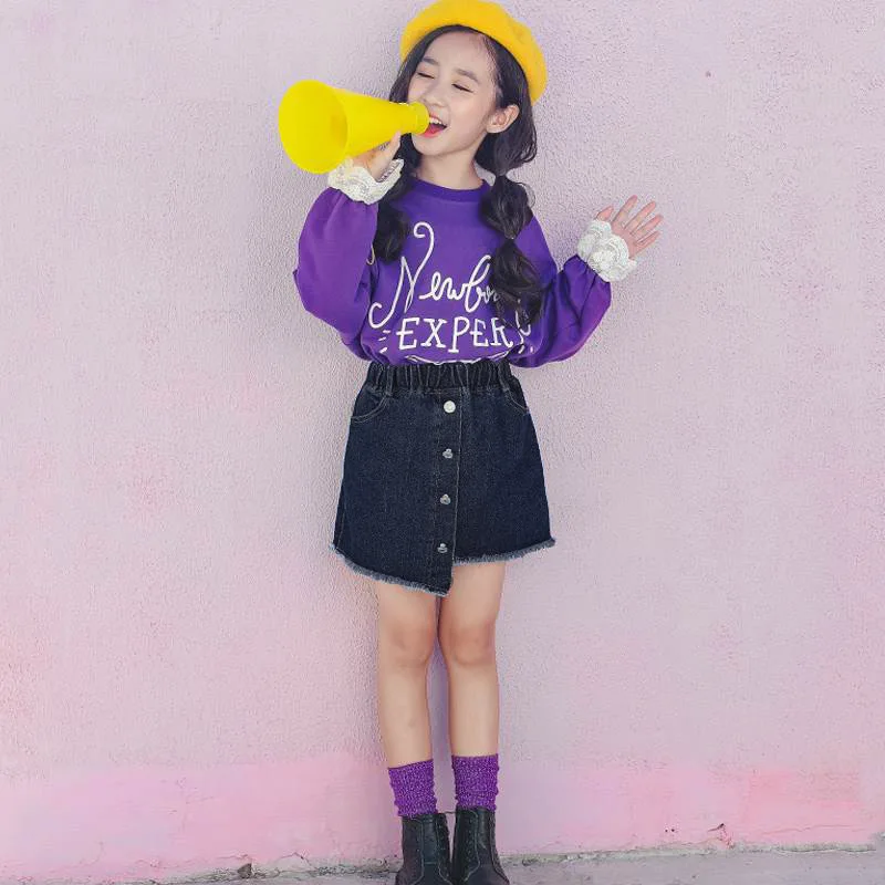 

2019 New Cute Baby Girl Irregular Denim Short Skirt With Buttons Design Casual Toddler Fashion Summer Jeans Skirt