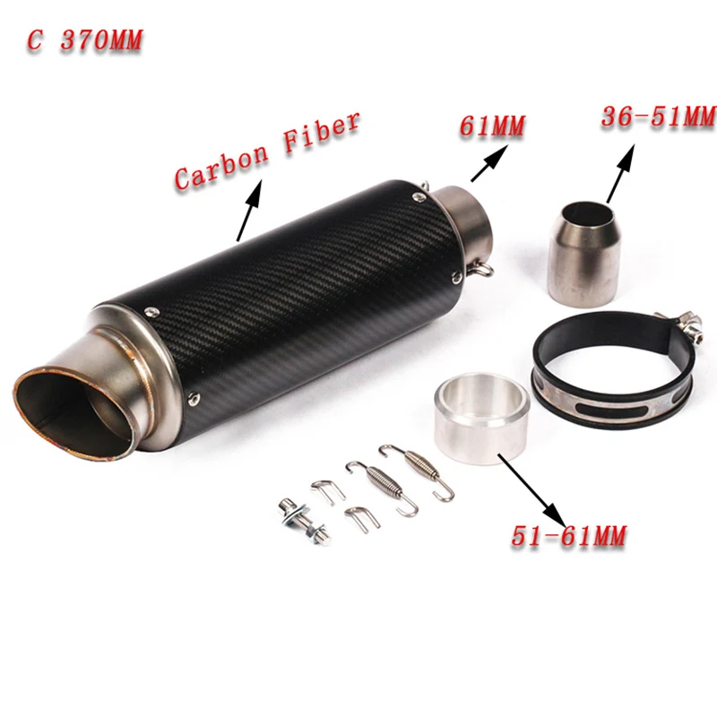 Entrada 51 61mm Universal de la motocicleta tubo de Escape con silenciador Moto bicicleta olla escapar para Honda Yamaha KTM Kawasaki Ducati slip-on