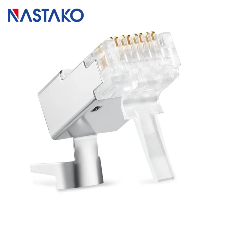  NASTAKO Colorful Cat7 RJ45 Connector Cat7 Crystal Plugs Shielded FTP RJ45 Modular Connectors Cat 7 