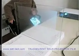 

on sales 3d Holographic transparent rear projection film display vivid and clear picture for shopping WINDOW / fast shippint