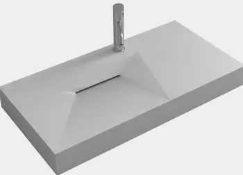 Buy WALL MOUNTED 900MM VANITY COUNTER TOP BASIN STONE SOLID SURFACE MATT WHITE SINK 38427