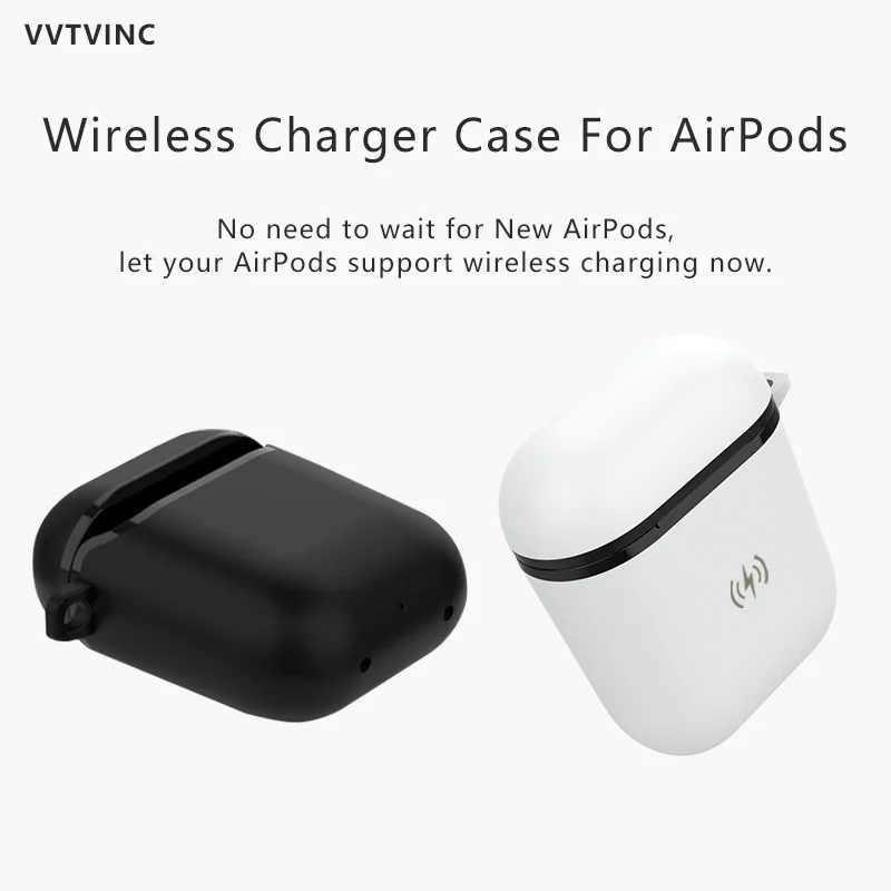 

VVTVINC Wireless Charger Case Charging Case for Airpods Bluetooth Wireless Charging Receiver Cover for Airpod QI Protective Case