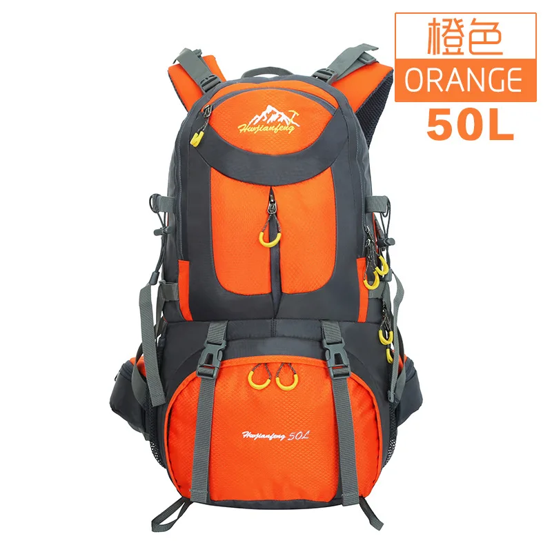 HUWAIJIANFENG Outdoor backpack sports bag hiking cycling bag climbing 50L waterproof travel backpack big load backpack 8 colour