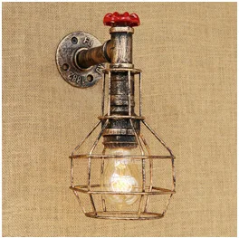 Китайский настенный светильник, винтажный настенный светильник, настенный светильник для бара, коридора, паба, спальни, крыльца, стеклянная лампа в стиле ретро, кафе, столовой, железная настенная лампа, бра