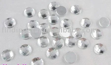 

300PCS Clear Faceted круглые акриловые Стразы FLATBACK M1219