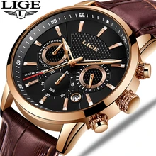 LIGE Mens Watches Top Brand Luxury Leather Casual Quartz Watch Men Military Sport Waterproof Clock Gold Watch Relogio Masculino LIGE Mens Watches Top Brand Luxury Leather Casual Quartz Watch Men Military Sport Waterproof Clock Gold Watch Relogio Masculino