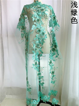 

1 Pc Beaded Lace Applique Embroidered Rhinestones Pearls 3D Lace Trim For Wedding Evening Dress Lace Motifs DIY Flower Patches