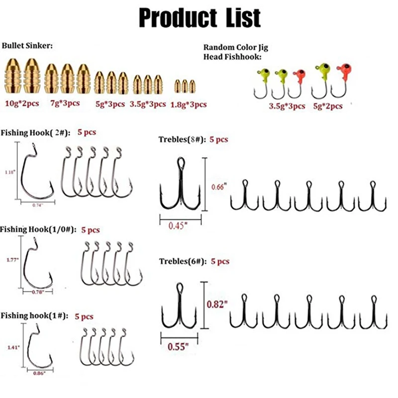 128 шт./компл. набор рыболовных аксессуаров для рок-рыбалки PP ABS рыболовные крючки распределительная Платина поворотный разъем стальной проволочный набор блесна для рыбалки Новинка