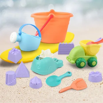 

5/12-14pcs Soft Rubber Beach Sand Toys Colorful Beach Toys Set Outdoors Fun for Kids Baby bathroom bath toy