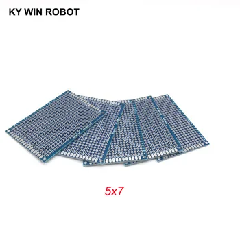 

5pcs 5x7cm 50x70 mm Blue Double Side Prototype PCB Universal Printed Circuit Board Protoboard For Arduino