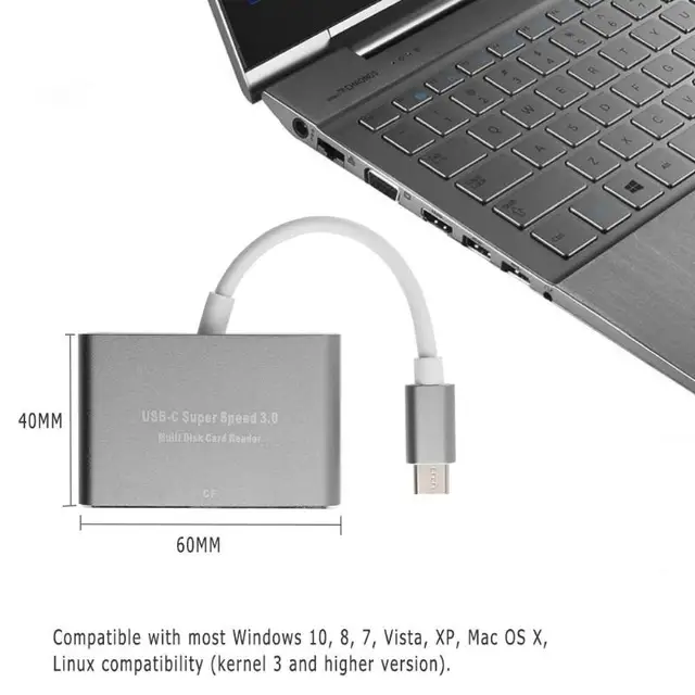 Best Value VODOOL 3 in 1 USB-C Card Reader Type-C to CF SD TF Card Readers for Macbook Phone Laptop Desktop Computer Peripherals USB Hubs Best Value VODOOL 3 in 1 USB-C Card Reader Type-C to CF SD TF Card Readers for Macbook Phone Laptop Desktop Computer Peripherals USB Hubs