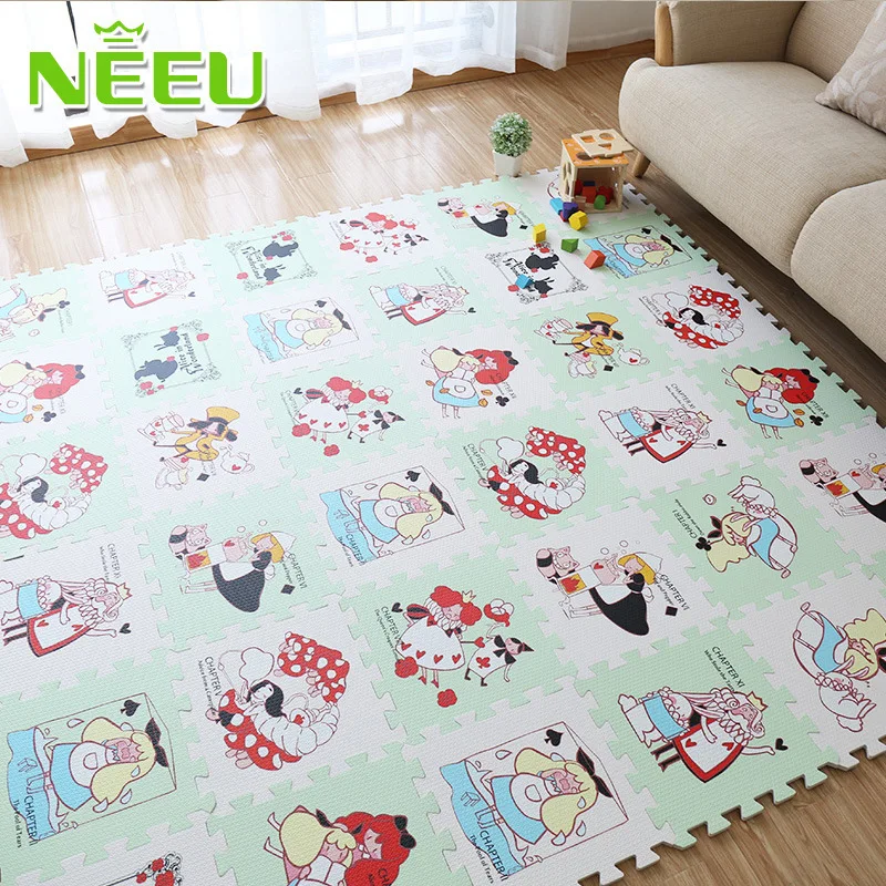 Soft puzzle crawling pad foam floor mat moistureproof non-toxic rug for kids bedroom living room gym playing mat 3030cm 9Pcs (2)