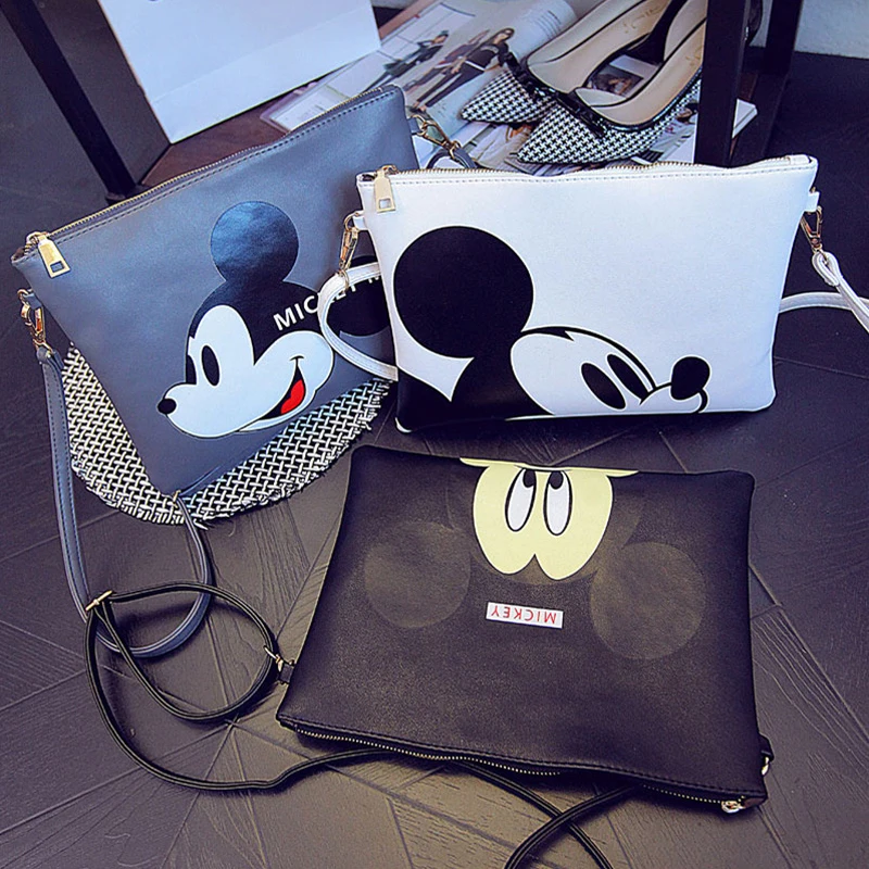 Плюшевая сумка Дисней, Дамский модный клатч, Курьерская сумка для девочек, сумки с рисунком Микки Мауса, сумки для путешествий, сумки на плечо, подарки на день рождения