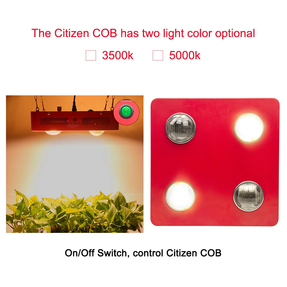 Затемняемый полный спектр LED Grow Light 800 Вт Citizen Bridgelux COB Крытый Гидропоника теплицы