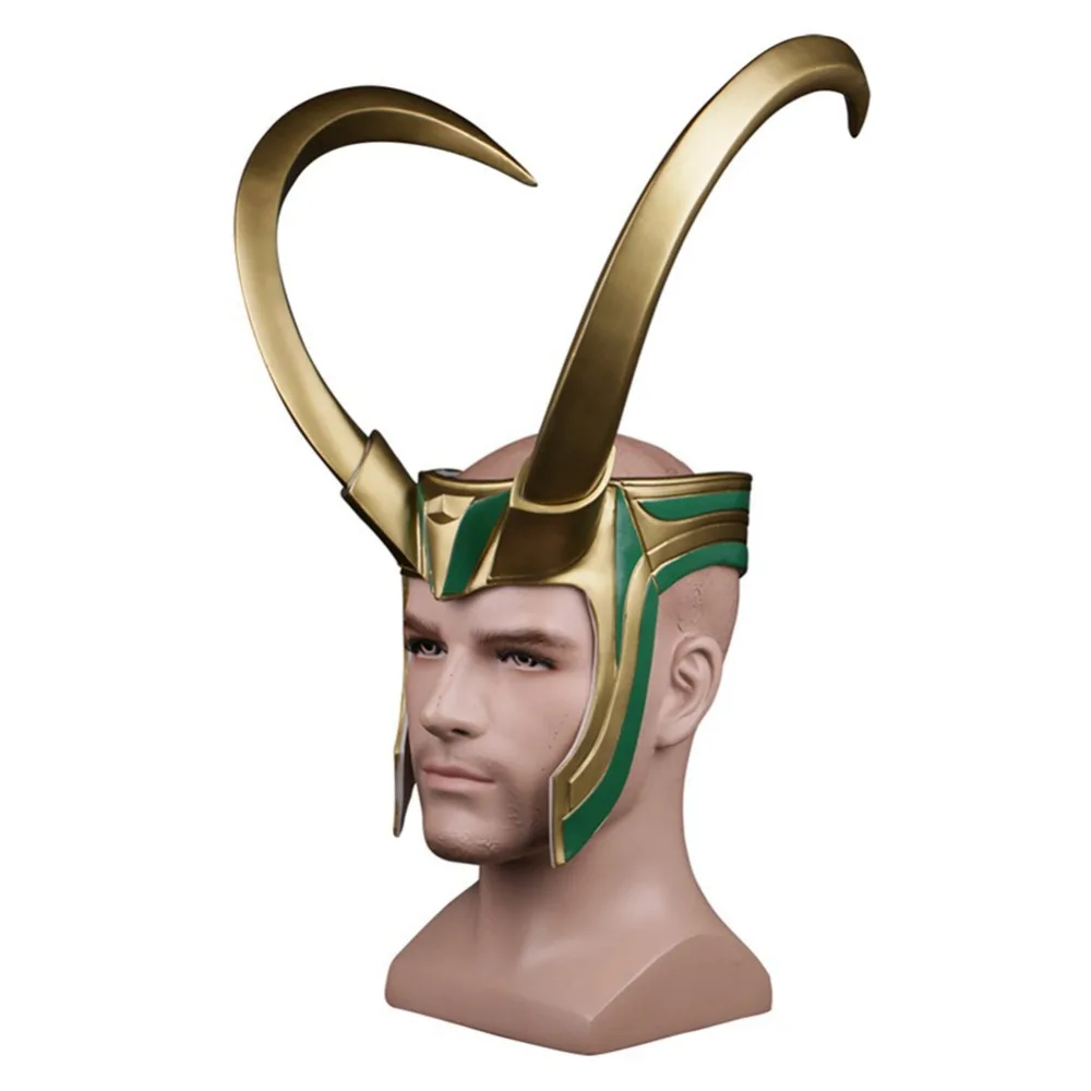 

Thor 3 Ragnarok Loki Mask Loki Cosplay Helmet Halloween Props Christmas Gift PVC Golden Loki Mask Accessories