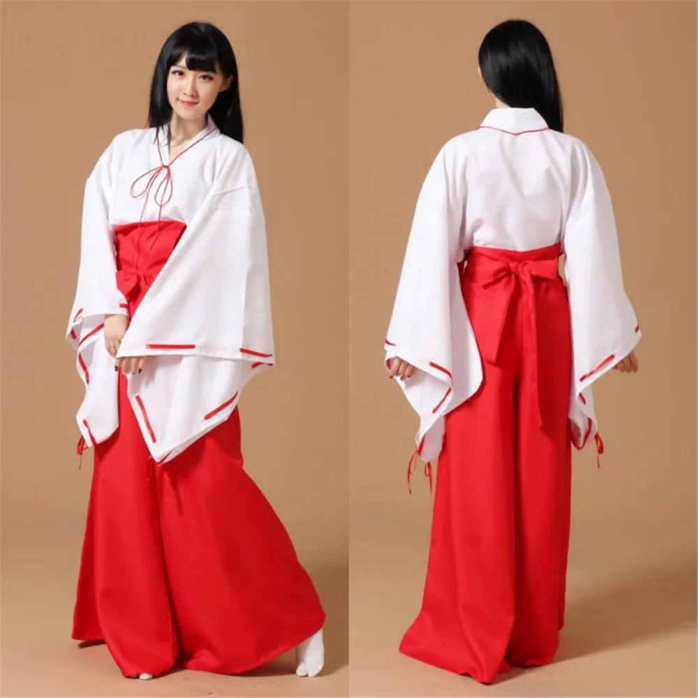 

Inuyasha Kikyou Cosplay Dress Costumes Kikyo Wigs Women Japanese Kimono Set Halloween carnival costume Dress