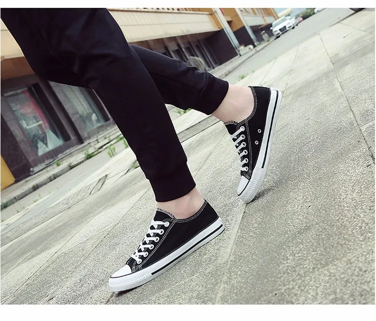 Hellozebra Men Casual Canvas Shoes Classical Lace Up Solid Flats Breathable Board Soft Leather Students Shoes 2016 Autumn New (24)