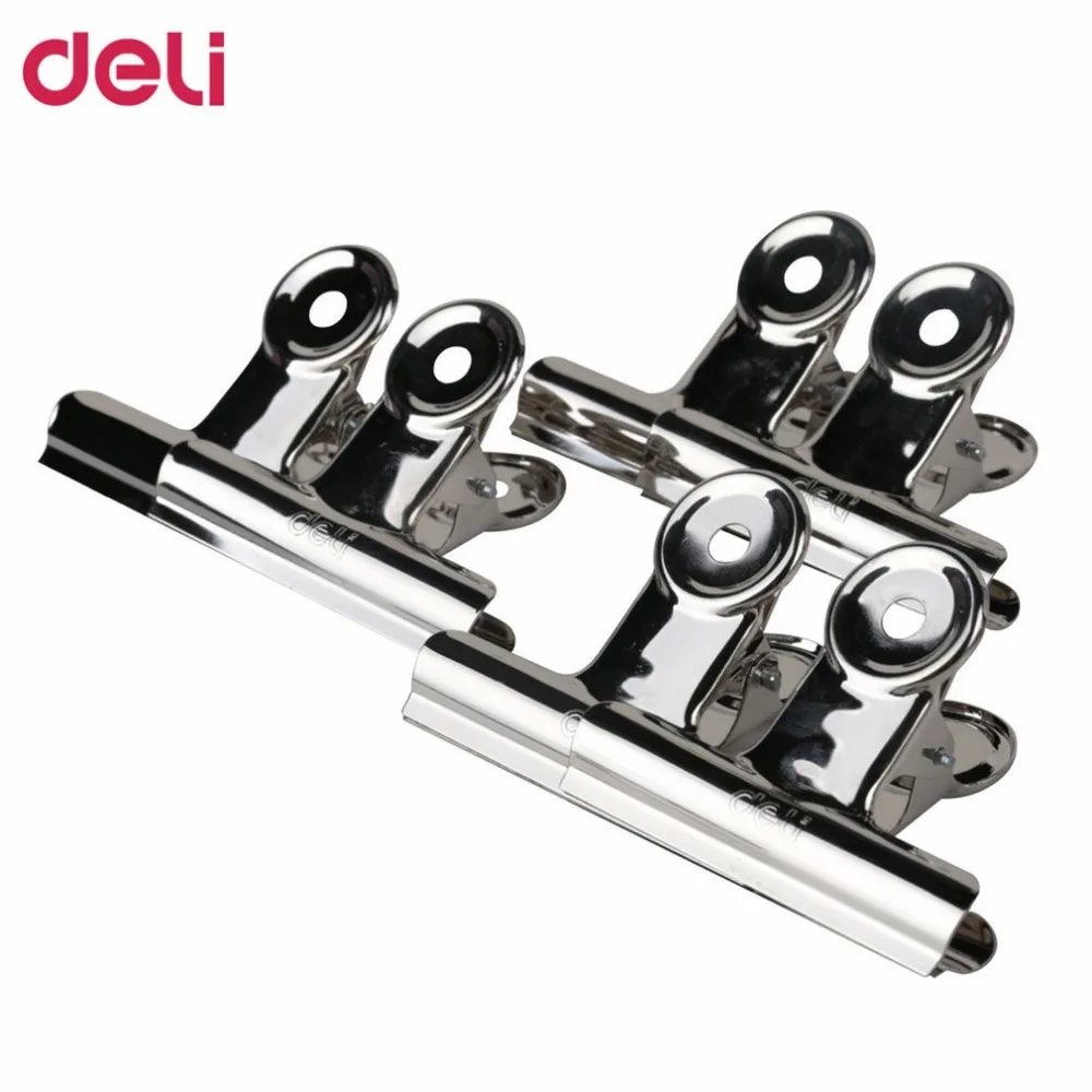 

Deli 9522 6pcs/pack Clips Silver Pure Metal 64mm Binder Clips Grip Clips Bulldog Money Clamp Clip Office Accessory DropShipping
