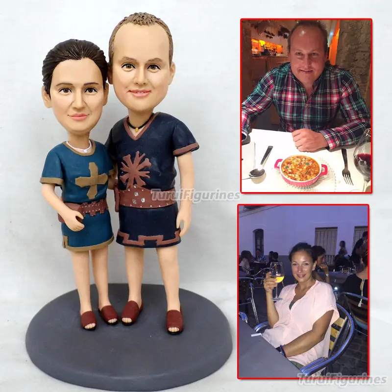 

resin doll figurine Doll Face for lovers couple present handmade special ooak dolls statue from picture face custom made by clay