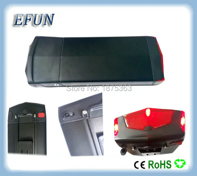 

36V 17.5Ah Li-ion ebike battery rear rack battery with back light and capacity display