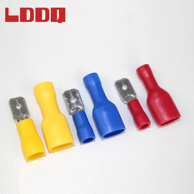 

LDDQ 100pcs Mixed Insulated Spade Crimp Terminals 40pcs Red 40pcs Blue 20pcs Yellow Electrical Wire Connector Male/Female Kit