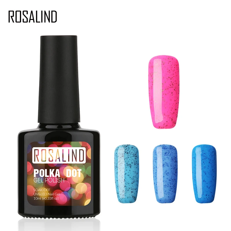ROSALIND гель 1S P + черная бутылка 10 мл Конфеты Bling D01-24 Гель-лак для ногтей Дизайн УФ