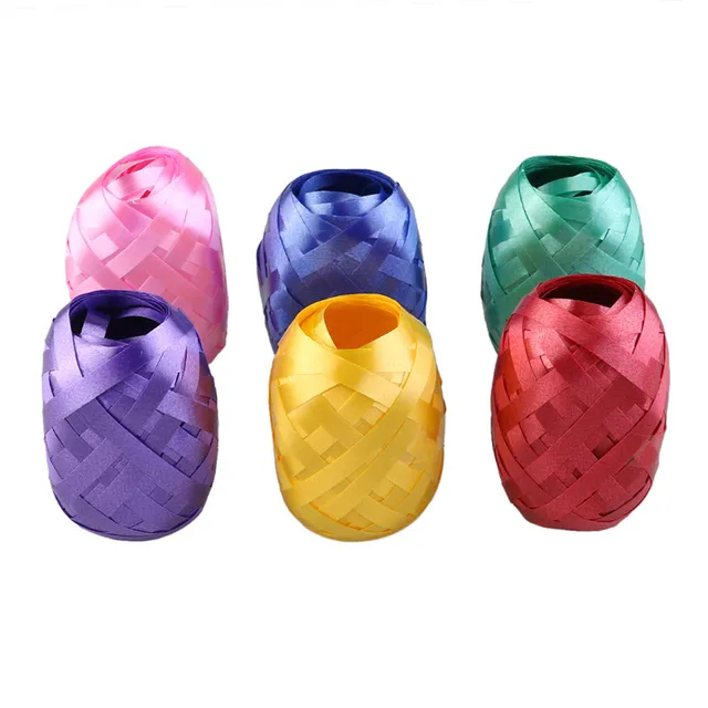 Pack of 6 Balloon Ribbon Fastener Gift String Package Ribbon Craft DIY Christmas Ribbons Gift Packing (Mixed Color)