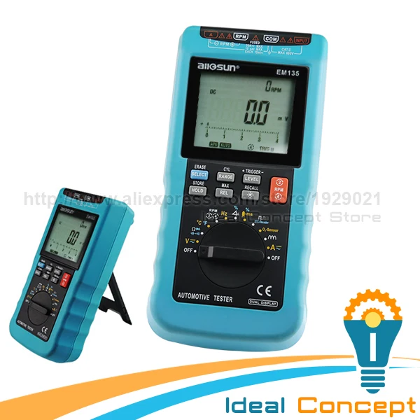 

Automotive Multimeter Autorange Dwell Angle RPM Car Truck Engine Analyzer AC DC Voltage Current Resistance Diode Duty Cycle