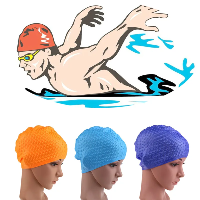 

New Arrivals Flexible Silicon Waterproof Wear-resisting Men Women Swimming Caps Waterdrop Cover Outdoor Sportswear Equipment