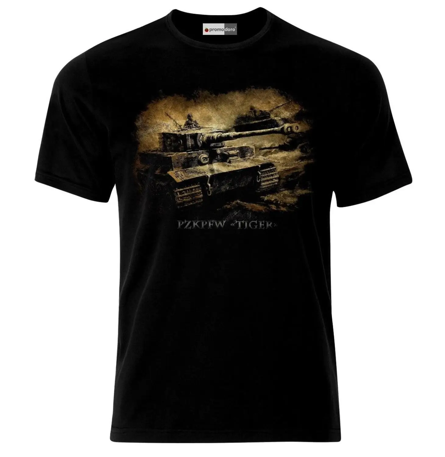 Tiger Tank German Army Panzer Ww2 Wehrmacht T-Shirt New Design Short-Sleeve Fashion Streetwear Retro T Shirts - Цвет: Черный