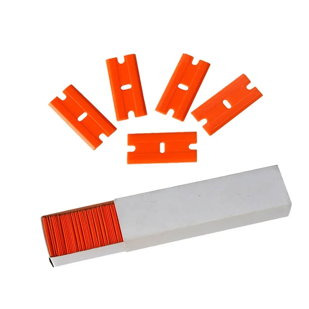 EHDIS 100PCS/Pack Plastic Razor Scraper Blades Double Edged Plastic
