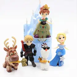 Disney игрушки шт./лот 6-16 см замороженная Анна Эльза Принцесса Олаф Свен Кристофф и замок Ледовый Дворец трон ПВХ фигурка куклы