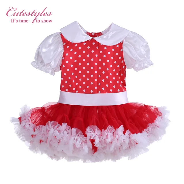 Cutestyles Girls White And Red Polka Dots Dresses Turn Down Collar