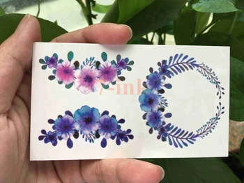 

Water Transfer Tattoos beautiful flower Peach blossom wreath tattoo Waterproof Temporary fake Tattoo 10.5*6cm for gril woman
