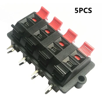 

5pcs 8PIN PUSH Red and Black Spring Push Type Speaker Cable wire Loudspeaker Audio Terminal Board Connector wp8-3