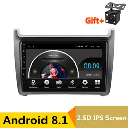 10,1 "2.5D ips Android 8,1 автомобиль DVD видео плеер gps для Volkswagen vw polo 2011 2012 2013-2016 аудио Радио стерео навигации
