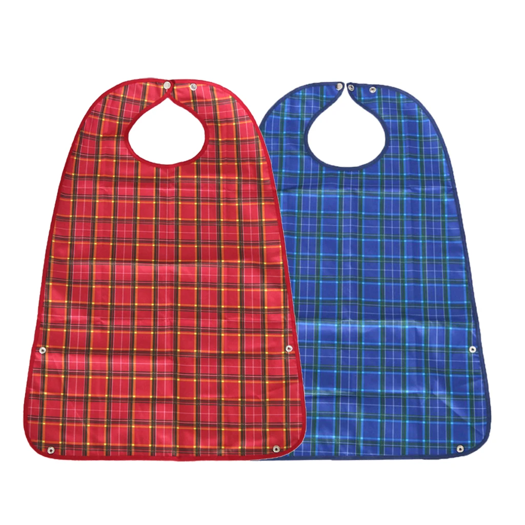 2pcs Waterproof Bib Adult Mealtime Clothing Protector Disability Aid Apron