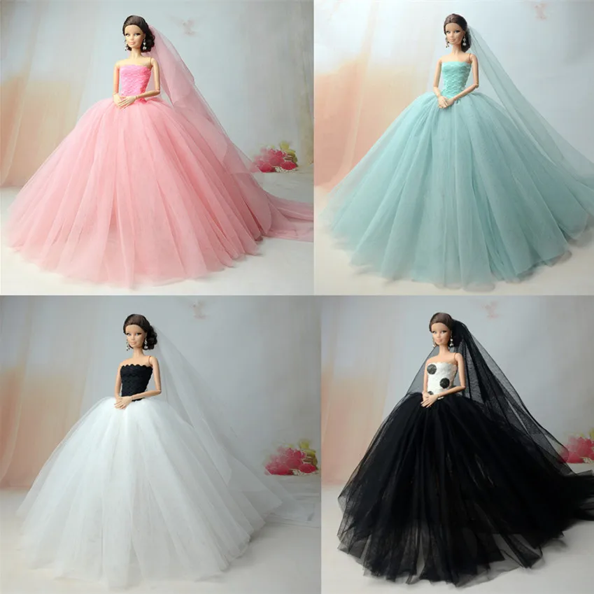 

10 Styles Doll Dress , Evening Party Dress Gown Outfit Clothing For Baby Toy Barbie Xinyi Kurhn FR Doll Toys for Children Gift