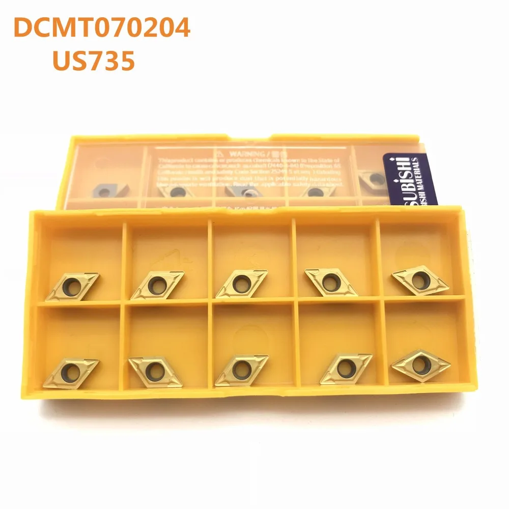 

50PCS Carbide Tool DCMT070204 US735 External Turning Tool High Quality Carbide Cutting Lathe Tool DCMT070204 Metal Turning Tool