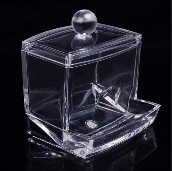 Transparent Clear Acrylic Q tip Holder Box Cotton Swabs Stick Storage